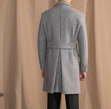 Palazzo Vintage Wool Blend Herringbone Polo Coat