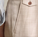Ancona Straight Fit Pleated Trousers