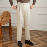 Moneglia Wool Blend Straight Fit Double Pleated Trousers