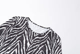 Striped Print Lace-up Short Tops