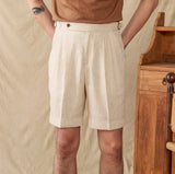 Hamptons Linen Pleated Bermudas