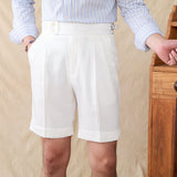 St. Barts Cotton Blend Pleated Bermudas