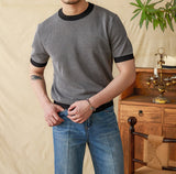 Pellegrini Honeycomb Contrast Knit Short Sleeve T-Shirt