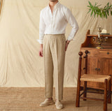 Genoa Linen Point Collar Long Sleeve Shirt