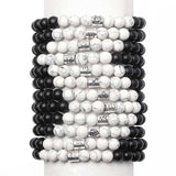 Black Agate White Turquoise Couple Bracelets