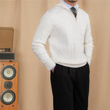 Aspen Open Collar Cable Knit Half Zip Jumper