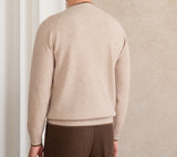 Firenze Textured Contrast Knit Wool Jumper