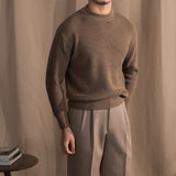 Casuale Ribbed Knit Wool Blend Sweater