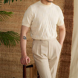 Cotton Blend 3D Knit T-Shirt