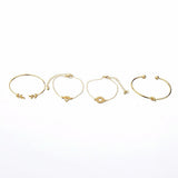 Bohemia Leaf Knot Hand Cuff Link Chain Charm Bracelet
