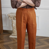Monte Carlo Linen Pleated Trousers