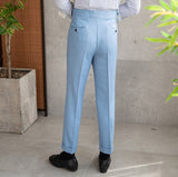 Dolce Elastic Straight Fit Pleated Trousers