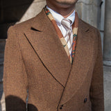 Kings Coffee Double Breasted Wool Blend Coat