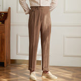 Varese Straight Fit Double Pleated Trousers