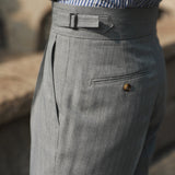 Massismo Pinstripe Pleated Trousers