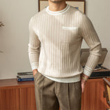 Slim Fit Ribbed Contrast Jumper