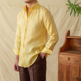 Genoa Linen Point Collar Long Sleeve Shirt