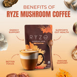 RYZE Superfoods Mushroom Coffee Medium Roast 30 Servings + Mushroom Overnight Oats 7 Servings – USDA Organic