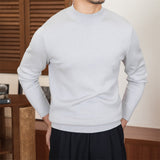 Slim Fit Wool Blend Knit Mock Neck