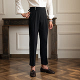 Tuscany Double Button Closure Pleated Trousers