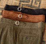 Cambridge Chenille Straight Fit Pleated Trousers