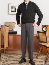 London Wool Blend Textured Half Zip Jumper