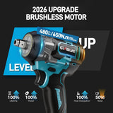 Cordless Impact Wrench 1/2" – 650Nm 2 Batteries & Sockets