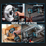 Cordless Impact Wrench 1/2" – 650Nm 2 Batteries & Sockets