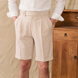 Camogli Seersucker Pleated Bermudas