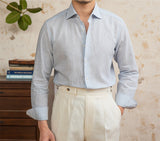Tivat Striped Cotton Linen Long Sleeve Shirt