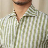Cote Cotton Blend Striped Long Sleeve Shirt