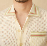 Casablanca Knitted Contrast Short Sleeve Shirt