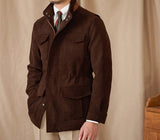 London Herringbone Suede Trim Field Jacket
