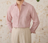 Tivat Striped Cotton Linen Long Sleeve Shirt