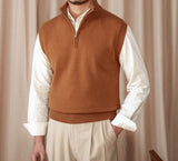Vintage Half Zip Knitted Gilet Long Sleeve Jumper