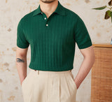 Mosta Pleated Cotton Knit Polo Shirt