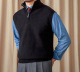 Vintage Half Zip Knitted Gilet Long Sleeve Jumper
