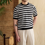 Venezia Striped Cotton Blend Knit T-Shirt