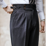 Kensington Pleated Pinstripe Trousers