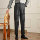 Moneglia Wool Blend Straight Fit Double Pleated Trousers