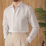 Budva Cotton Seersucker Long Sleeve Shirt