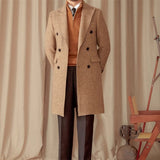 Rome Wool Silk Blend Double Breasted Coat