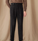 Cambridge Chenille Straight Fit Pleated Trousers