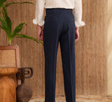 Portovenere Seersucker Houndstooth High Waisted Trousers