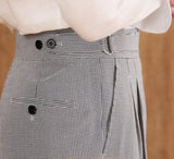 Portovenere Seersucker Houndstooth High Waisted Trousers