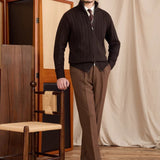 Roma Ribbed Wool Blend Cardigan