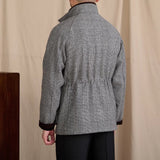 Enzo Prince Of Wales Padded Wool Blend Jacket