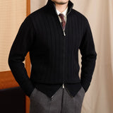 Roma Ribbed Wool Blend Cardigan