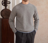 Firenze Textured Contrast Knit Wool Jumper