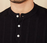 Pleated Antalya Cotton Henley T-Shirt